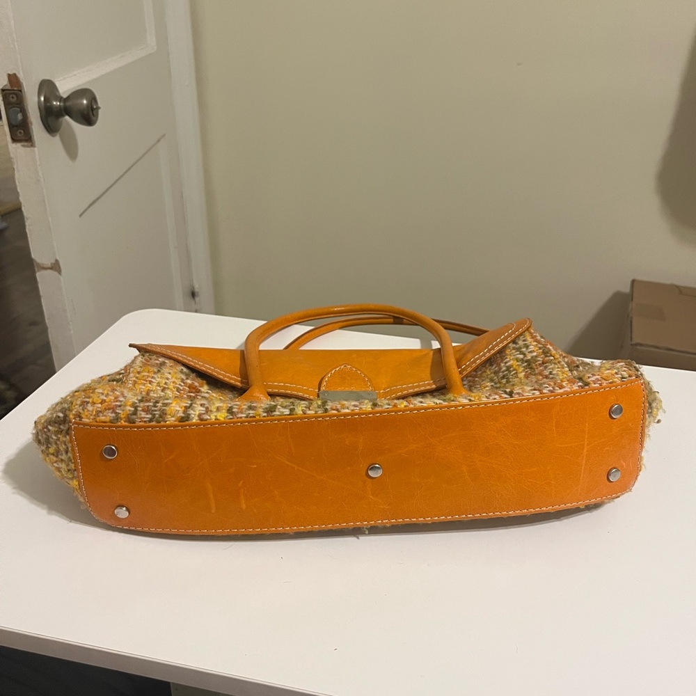 Vintage Orange Tweed Handbag Made in Italy - Picture 3 of 4